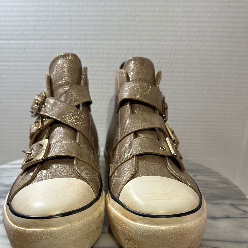 Blowfish Gold High-Top Sneakers with Straps